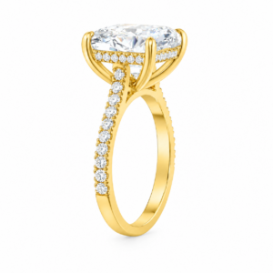 1.00ct Lab-Grown Cushion Hidden Halo Engagement Ring