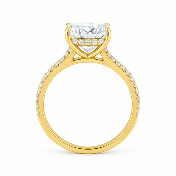 1.00ct Lab-Grown Cushion Hidden Halo Engagement Ring