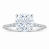 1.00ct Natural Cushion Hidden Halo Engagement Ring
