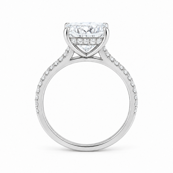 1.00ct Natural Cushion Hidden Halo Engagement Ring