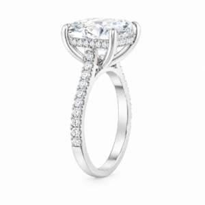 1.00ct Natural Cushion Hidden Halo Engagement Ring