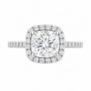 1.00ct Natural Cushion Classic Halo Engagement Ring