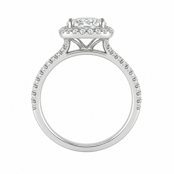 1.00ct Natural Cushion Classic Halo Engagement Ring