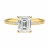 1.00ct Lab-Grown Emerald Classic Side Stone Engagement Ring