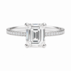 0.70ct Natural Emerald Classic Side Stone Engagement Ring