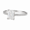 0.70ct Natural Emerald Classic Side Stone Engagement Ring