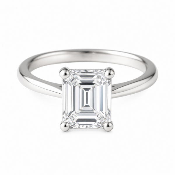 0.30ct Natural Emerald Classic Solitaire Engagement Ring