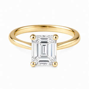 0.50ct Natural Emerald Classic Solitaire Engagement Ring