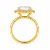 0.50ct Natural Emerald Halo Solitaire Engagement Ring