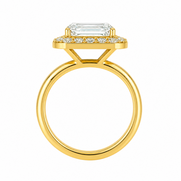 0.50ct Natural Emerald Halo Solitaire Engagement Ring