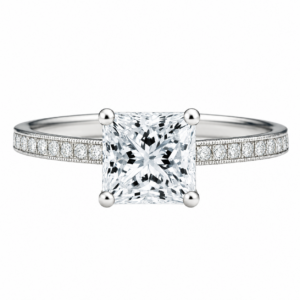 2.00ct Lab-Grown Princess Classic Side Stone Engagement Ring