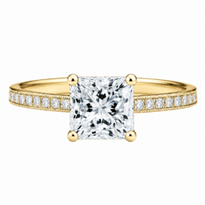 1.00ct Lab-Grown Princess Classic Side Stone Engagement Ring