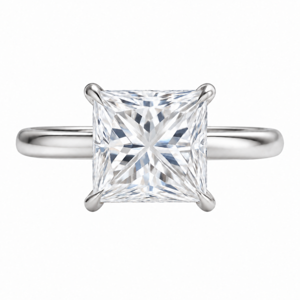 0.30ct Natural Princess Classic Solitaire Engagement Ring