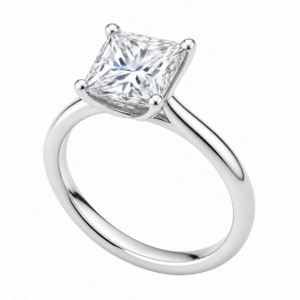 0.30ct Natural Princess Classic Solitaire Engagement Ring