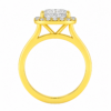 0.50ct Natural Princess Halo Solitaire Engagement Ring