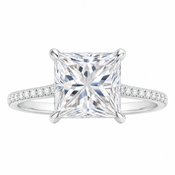 2.00ct Lab-Grown Princess Hidden Halo Engagement Ring