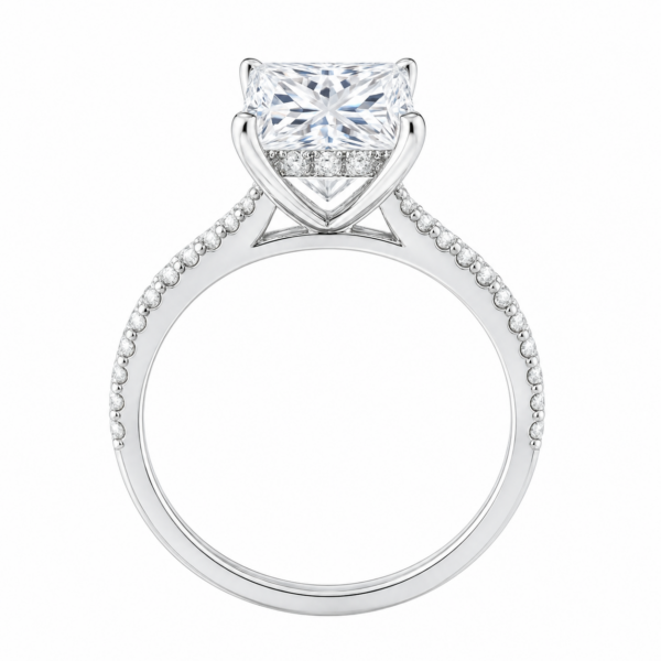 2.00ct Lab-Grown Princess Hidden Halo Engagement Ring