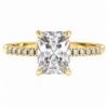 0.30ct Natural Radiant Classic Side Stone Engagement Ring