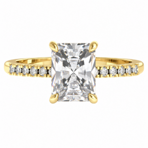 0.30ct Natural Radiant Classic Side Stone Engagement Ring