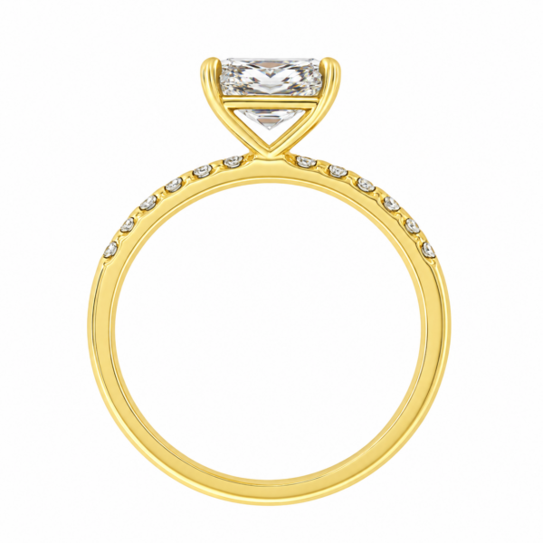 0.30ct Natural Radiant Classic Side Stone Engagement Ring