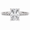 2.00ct Lab-Grown Radiant Classic Side Stone Engagement Ring