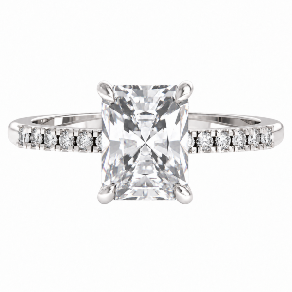 2.00ct Lab-Grown Radiant Classic Side Stone Engagement Ring