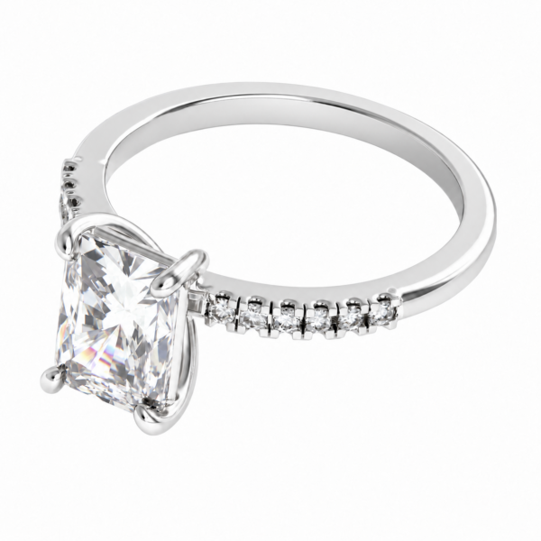 2.00ct Lab-Grown Radiant Classic Side Stone Engagement Ring