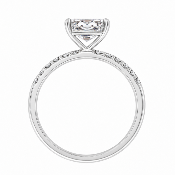 2.00ct Lab-Grown Radiant Classic Side Stone Engagement Ring
