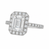 0.70ct Natural Emerald Classic Halo Engagement Ring