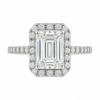 0.70ct Natural Emerald Classic Halo Engagement Ring
