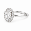 1.00ct Lab-Grown Oval Halo Solitaire Engagement Ring