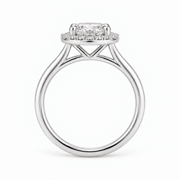 1.00ct Lab-Grown Oval Halo Solitaire Engagement Ring