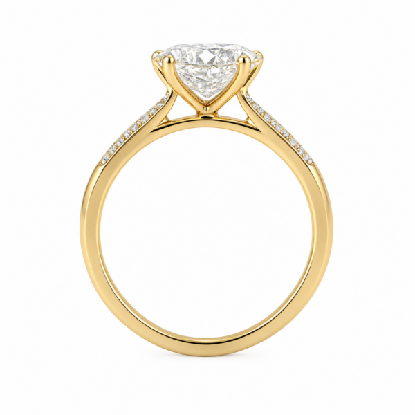 1.00ct Lab-Grown Oval Side Stone Engagement Ring