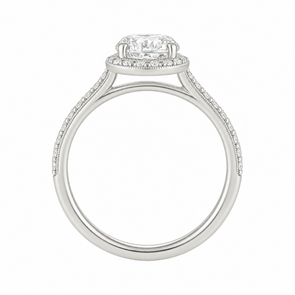 1.50ct Lab-Grown Oval Classic Halo Engagement Ring