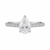 0.70ct Natural Pear Classic Side Stone Engagement Ring