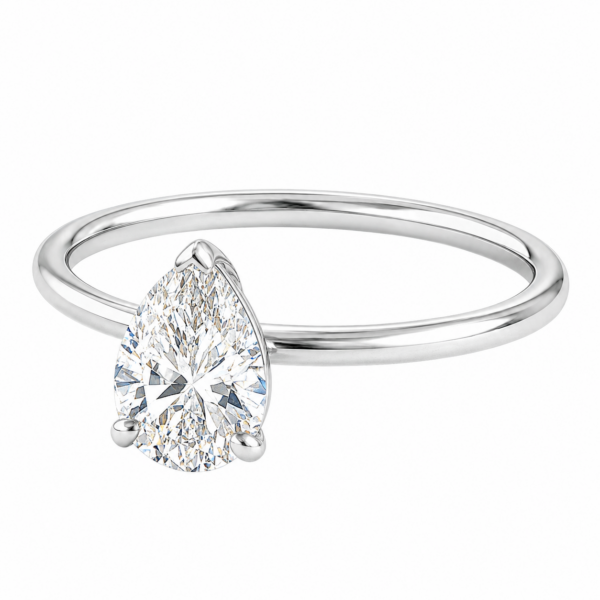 1.00ct Lab-Grown Pear Classic Solitaire Engagement Ring