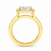 0.50ct Natural Radiant Halo Solitaire Engagement Ring