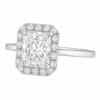 1.50ct Lab-Grown Radiant Halo Solitaire Engagement Ring