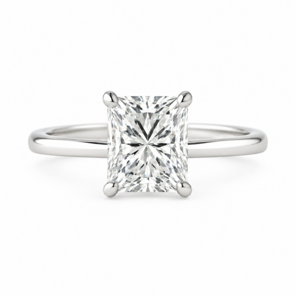 1.00ct Natural Radiant Hidden Halo Engagement Ring