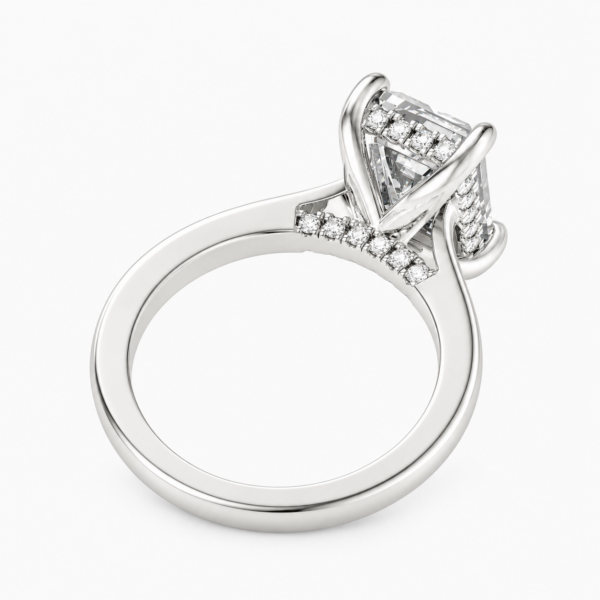 1.00ct Natural Radiant Hidden Halo Engagement Ring