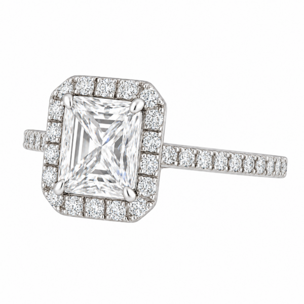 2.00ct Lab-Grown Radiant Classic Halo Engagement Ring