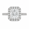 2.00ct Lab-Grown Radiant Classic Halo Engagement Ring
