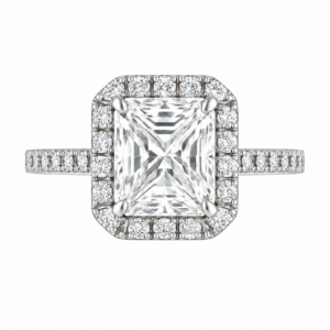2.00ct Lab-Grown Radiant Classic Halo Engagement Ring