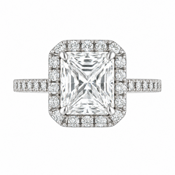 2.00ct Lab-Grown Radiant Classic Halo Engagement Ring