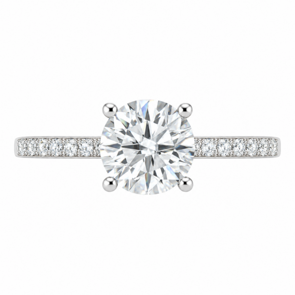 0.30ct Natural Round Brilliant Classic Side Stone