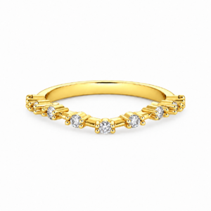 Lab-Grown Four Prong Closed Gallery Wedding Band – 2mm Diamonds