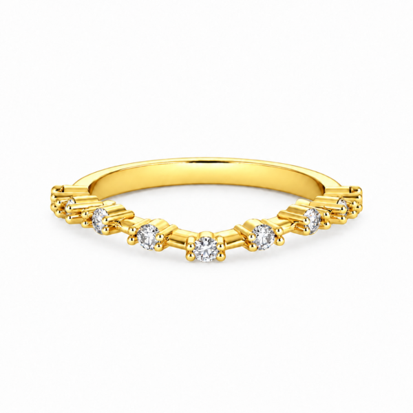 Natural Four Prong Closed Gallery Wedding Band – 2mm Diamonds