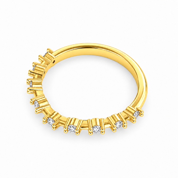 Natural Four Prong Closed Gallery Wedding Band – 2mm Diamonds