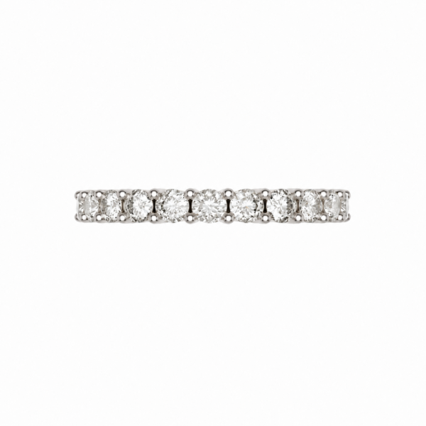 Natural Half Eternity Closed Gallery Wedding Band – 2mm Diamonds