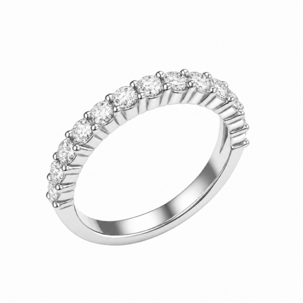 Natural Half Eternity Closed Gallery Wedding Band – 2mm Diamonds